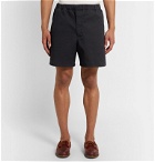 Barbour White Label - Cove Wide-Leg Stretch-Cotton Twill Drawstring Shorts - Blue