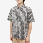Dries Van Noten Men's Clasen Geometric Print Short Sleeve Shirt in Black