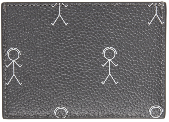 Photo: Thom Browne Grey 3D Mr. Thom Double Card Holder