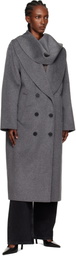 Róhe Gray Signature Double-Faced Scarf Coat