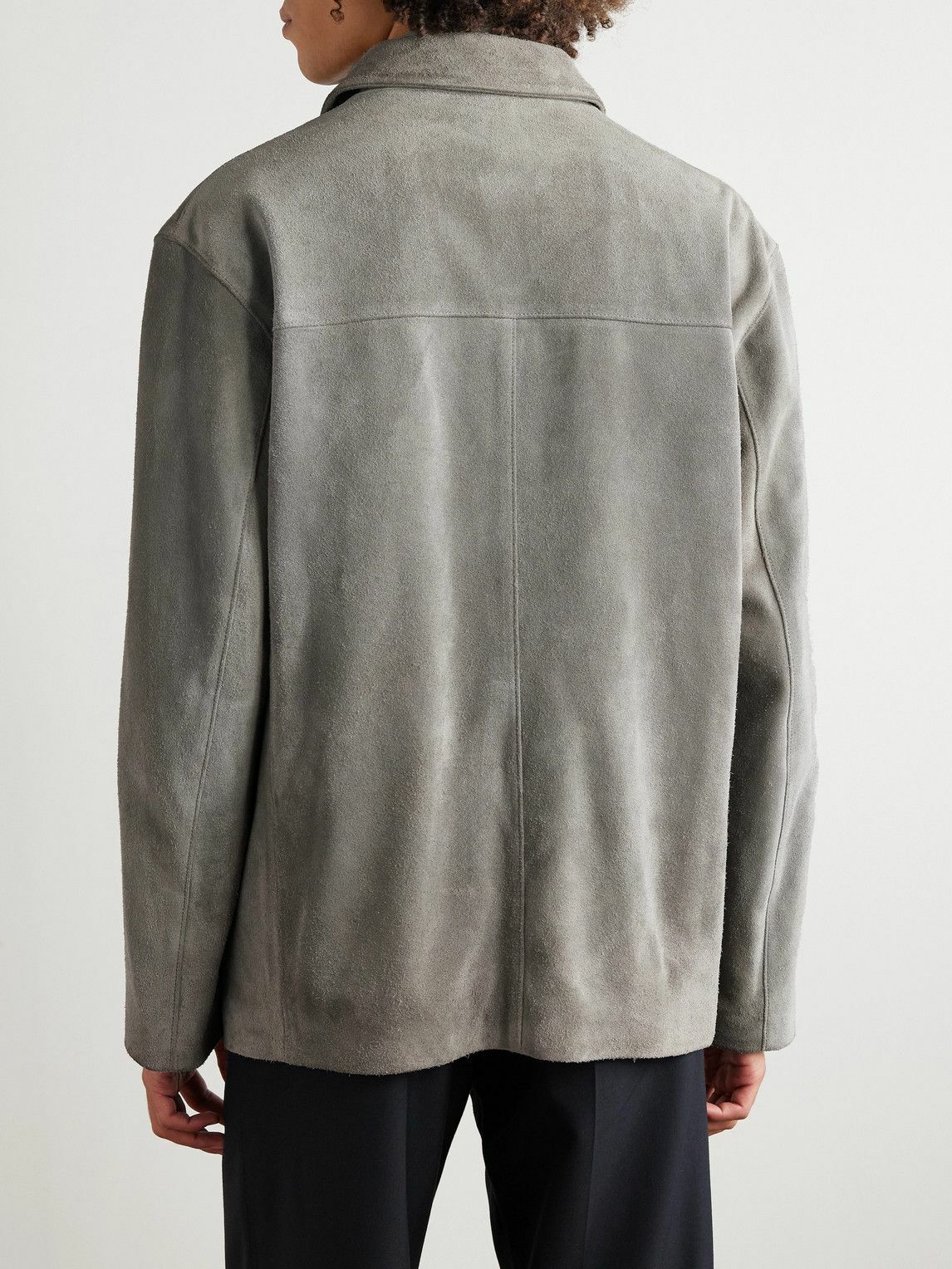 LEMAIRE - Brushed-Suede Jacket - Gray