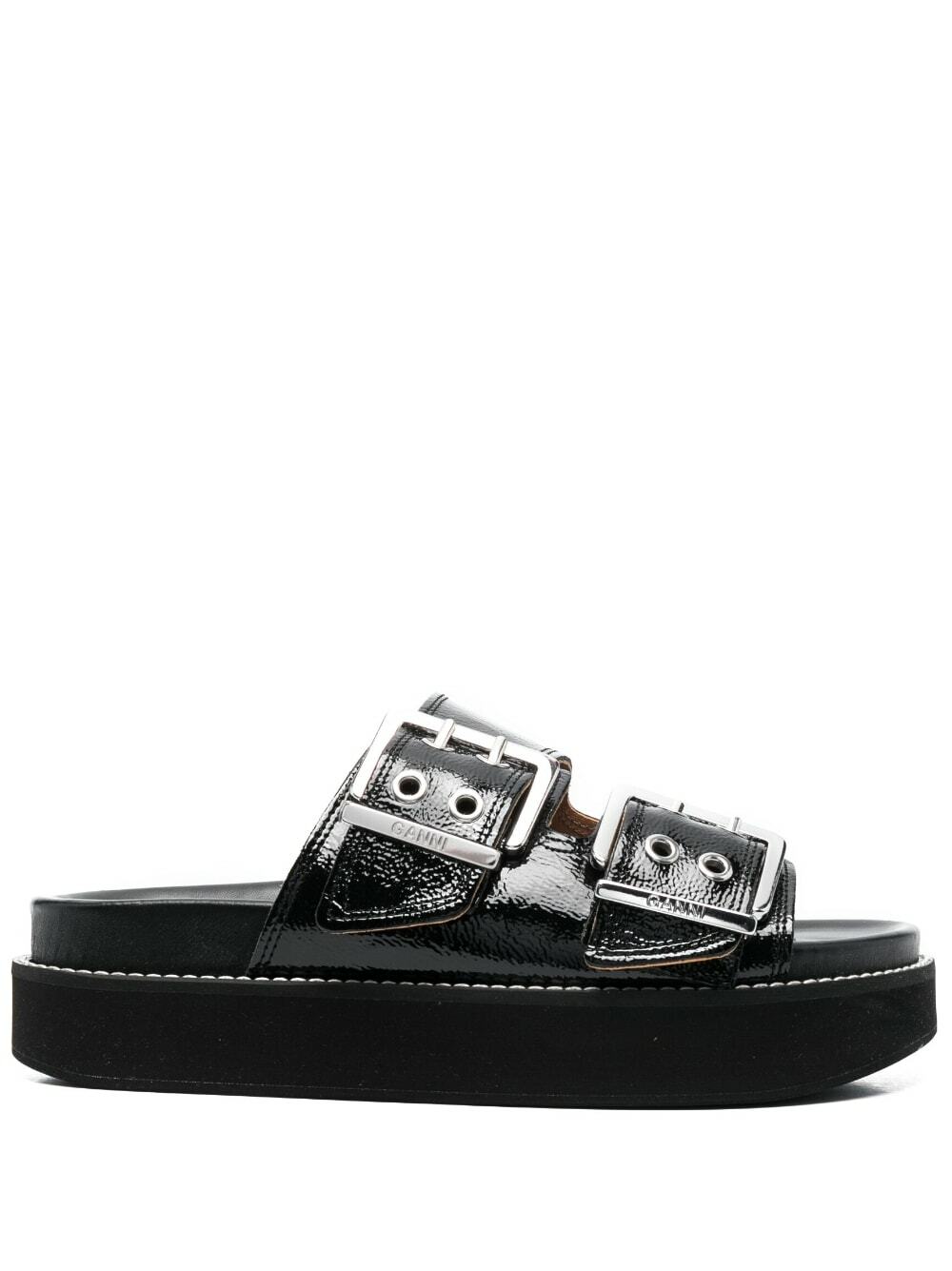 ganni leather sandals