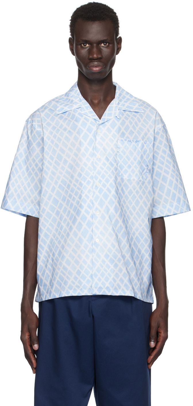 Cassis Blue and White Check