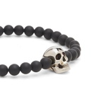 Alexander McQueen Men's Skull & Onyx Bead Bracelet in Black/Silver 