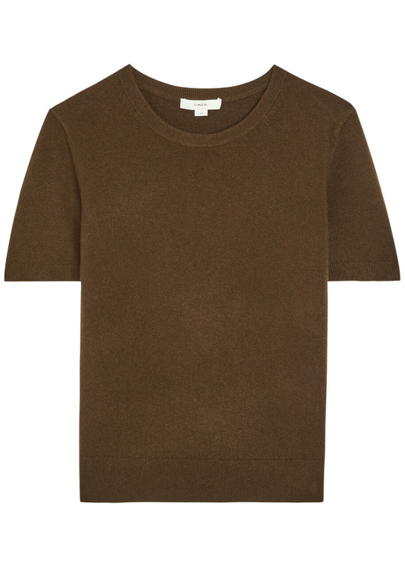 Photo: Vince Relaxed Fine-knit Wool-blend top Brown
