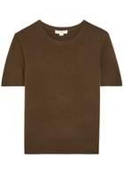 Vince Relaxed Fine-knit Wool-blend top Brown
