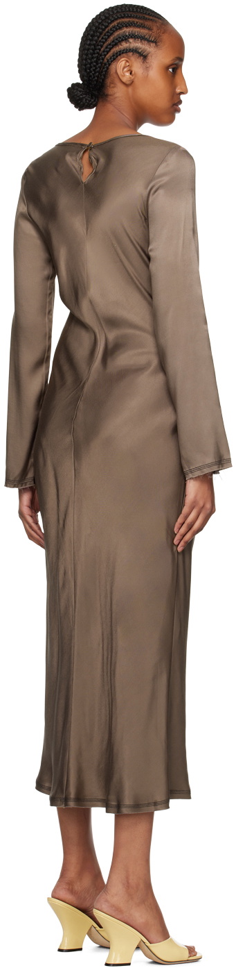bec and bridge brown long sleeve dress JUNIPER LONG SLEEVE MAXI DRESS - DARK CHOCOLATE