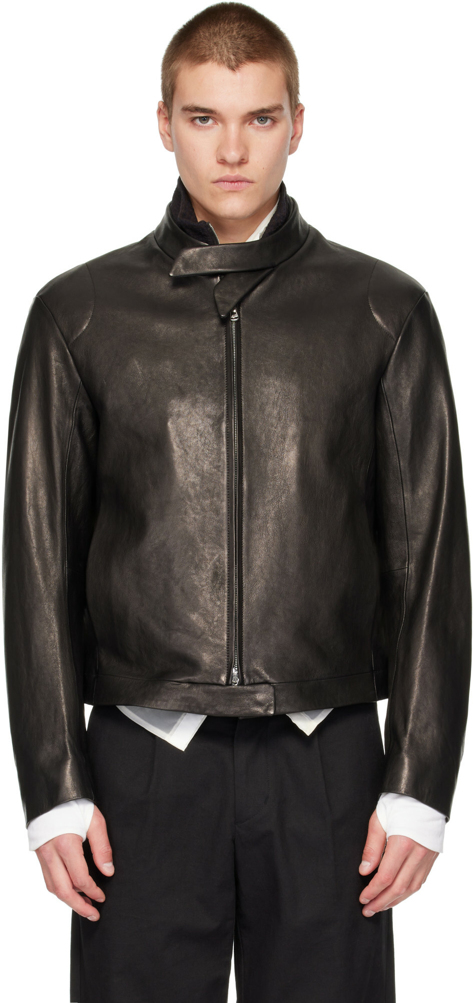 POST ARCHIVE FACTION (PAF) Black 8.0 Right Leather Jacket Post