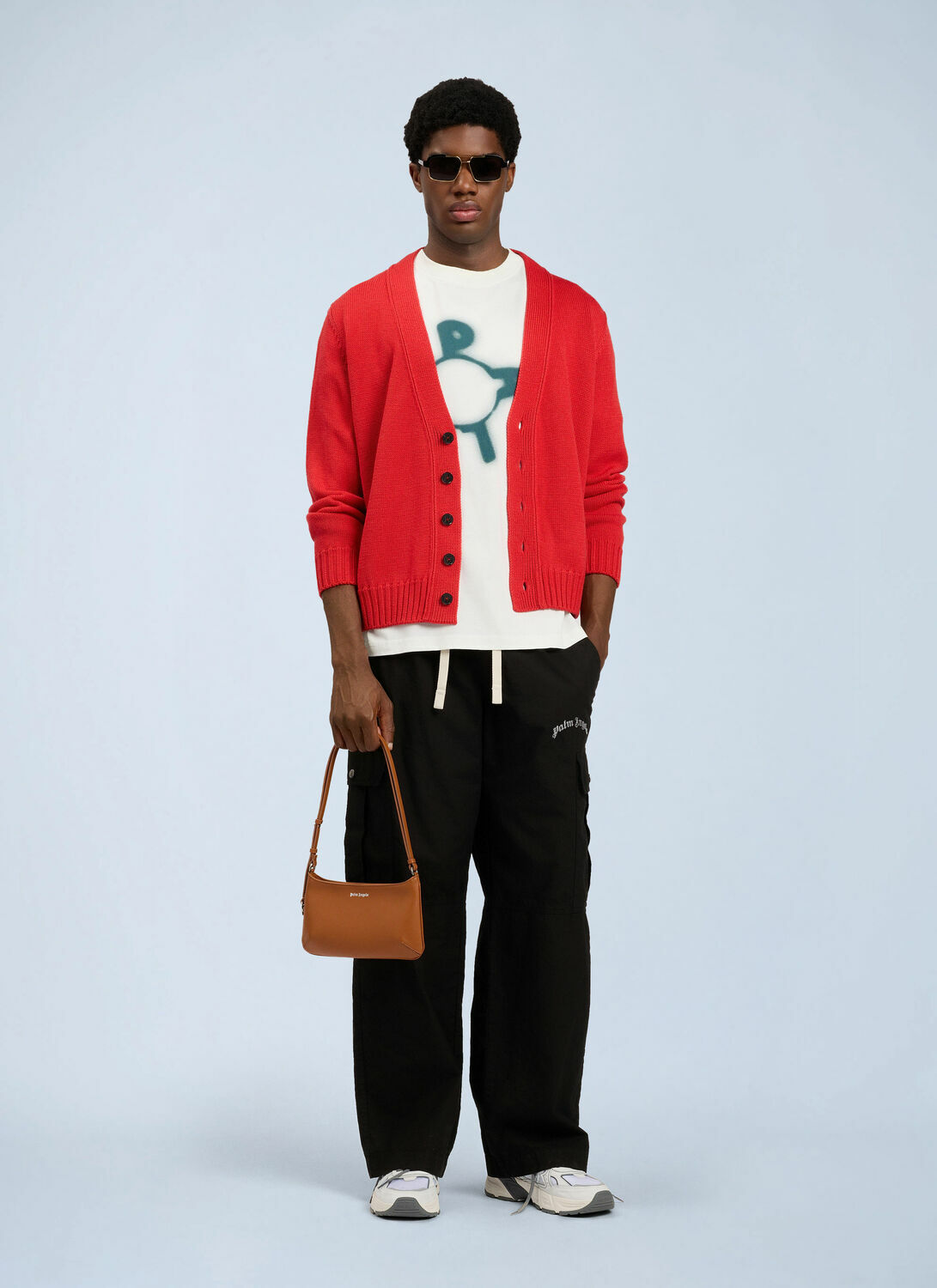 Palm Angels Curved Logo Loose Cargo Pants