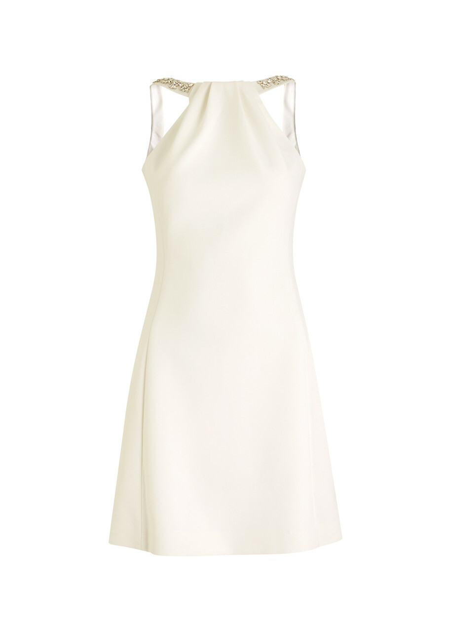 Huishan Zhang Eileen Crystal-embellished Crepe Mini Dress White