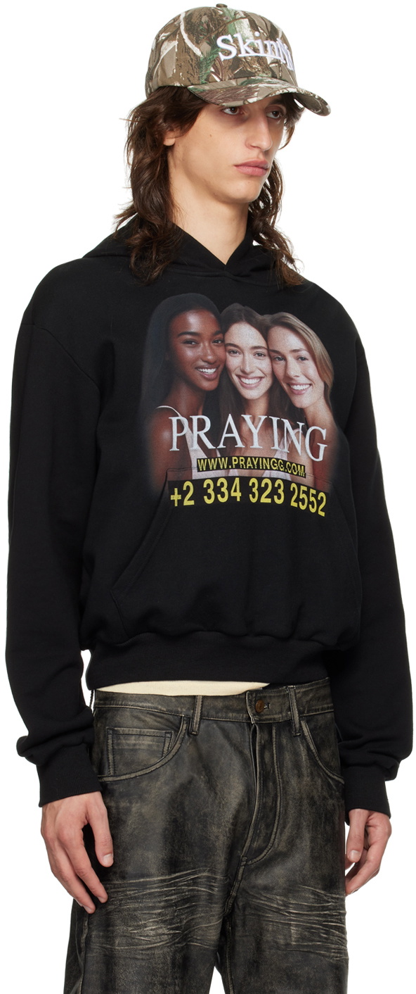 Praying Black AI Girls Hoodie Praying