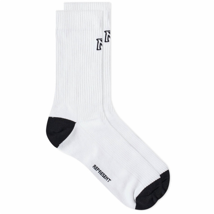Photo: Represent Men's Initial Sock in White Black