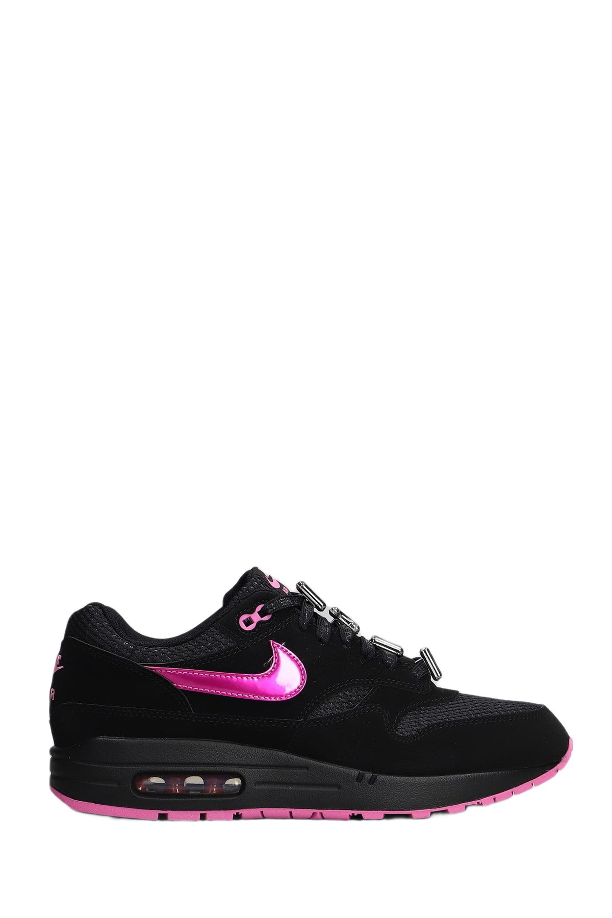 Nike Air Max 1 Prm Sneakers In Black Suede And Fabric