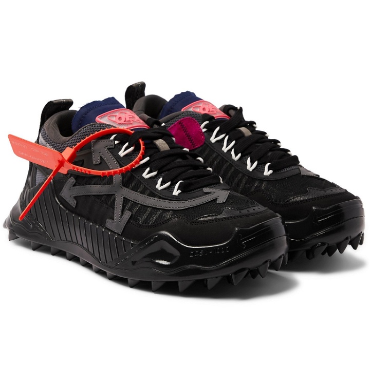 Photo: Off-White - Odsy-1000 Suede, Mesh, Leather and Rubber Sneakers - Black
