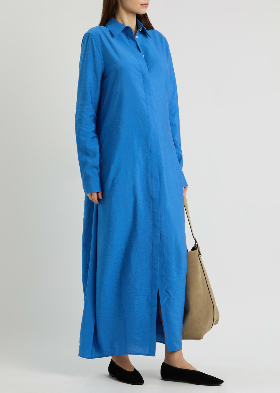 fitted lace wedding dress Navy Maxi Shirt Dress – Heidi Klein main image 1