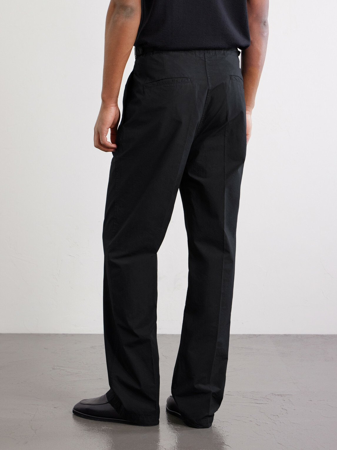 3sixteen - Safari Straight-Leg Cotton-Poplin Trousers - Black