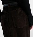 Self-Portrait Suede midi skirt