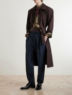 SAINT LAURENT - Tapered Pleated Wool and Mohair-Blend Trousers - Blue