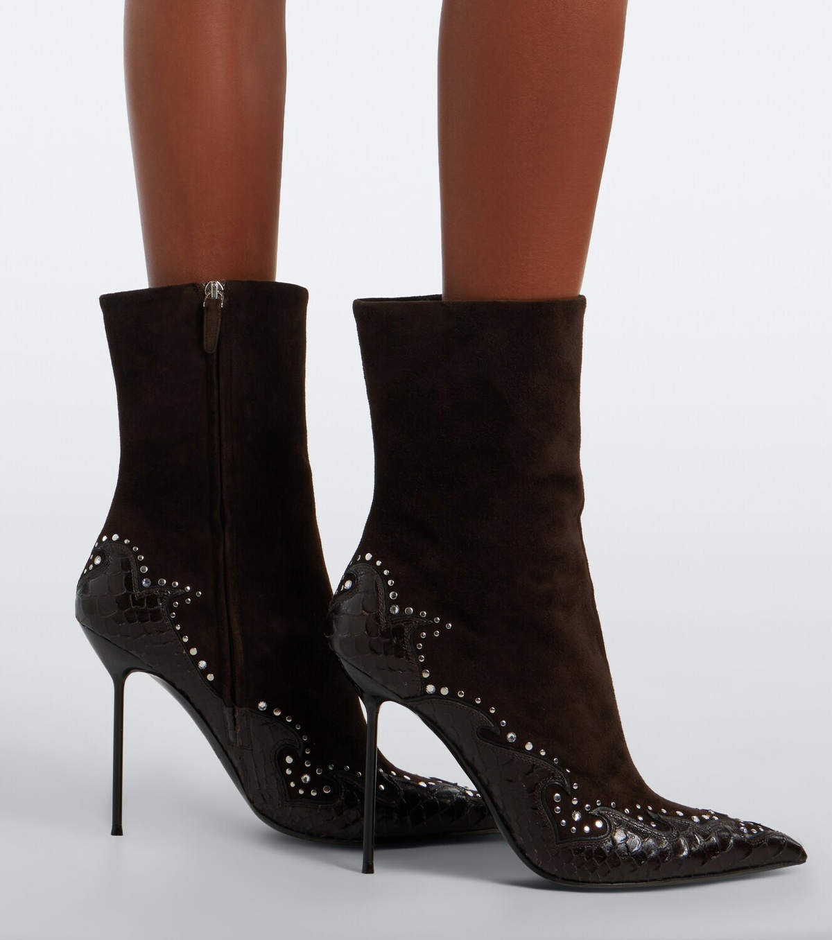 Paris Texas Lidia Queen of Hearts leather ankle boots