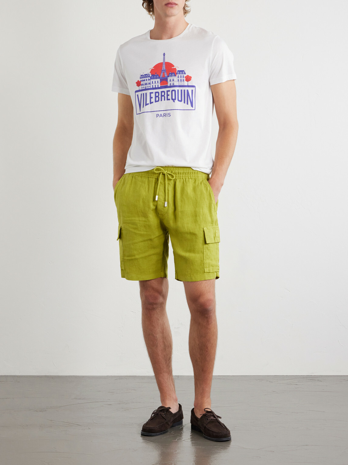 Vilebrequin - Straight-Leg Linen Drawstring Cargo Shorts - Green