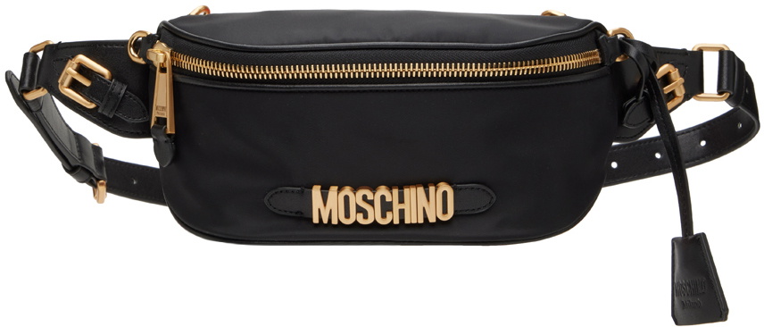 Moschino Black Lettering Belt Bag