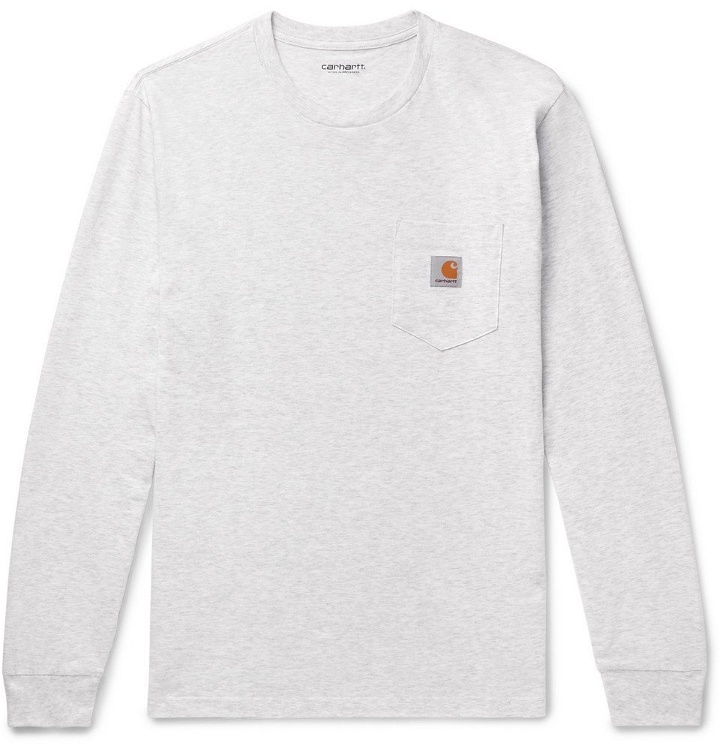 Photo: Carhartt WIP - Logo-Appliquéd Cotton-Jersey T-Shirt - Men - Gray