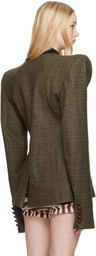 LAURA ANDRASCHKO Khaki Pagoda Country Side Short Blazer