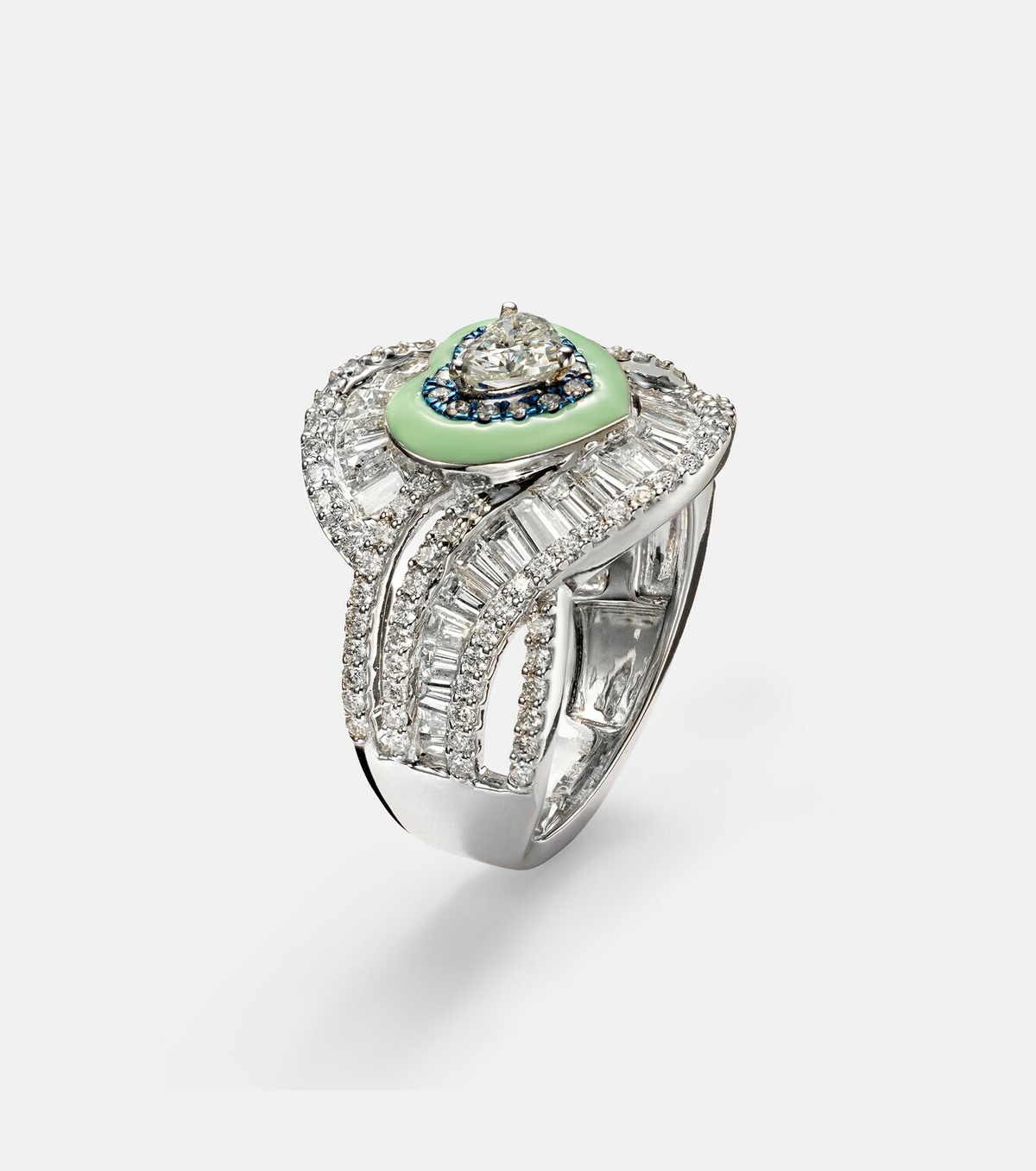 Kamyen 18kt white gold ring with diamonds