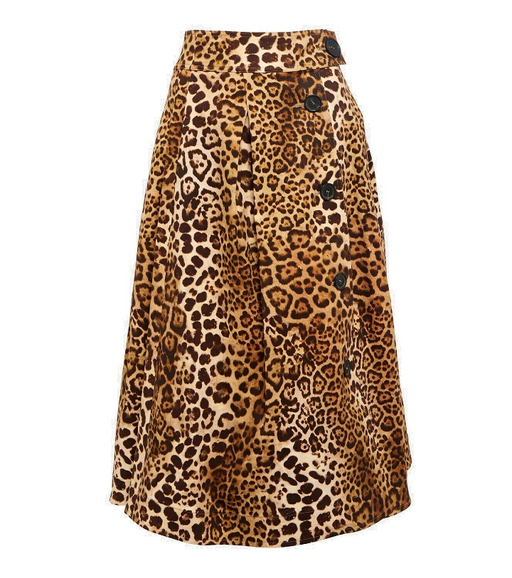 Photo: Carolina Herrera Leopard-print midi skirt