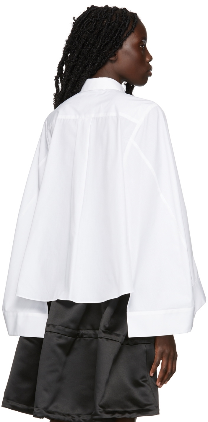 着丈602022resort Sacai White Poplin Cape Shirt