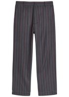 The Elder Statesman Stripe Slacker Straight-leg Wool and Cashmere-blend Trousers Dark Grey