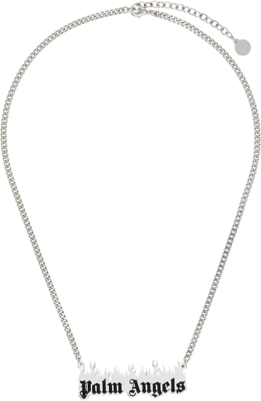 Photo: Palm Angels Silver Burning Logo Necklace