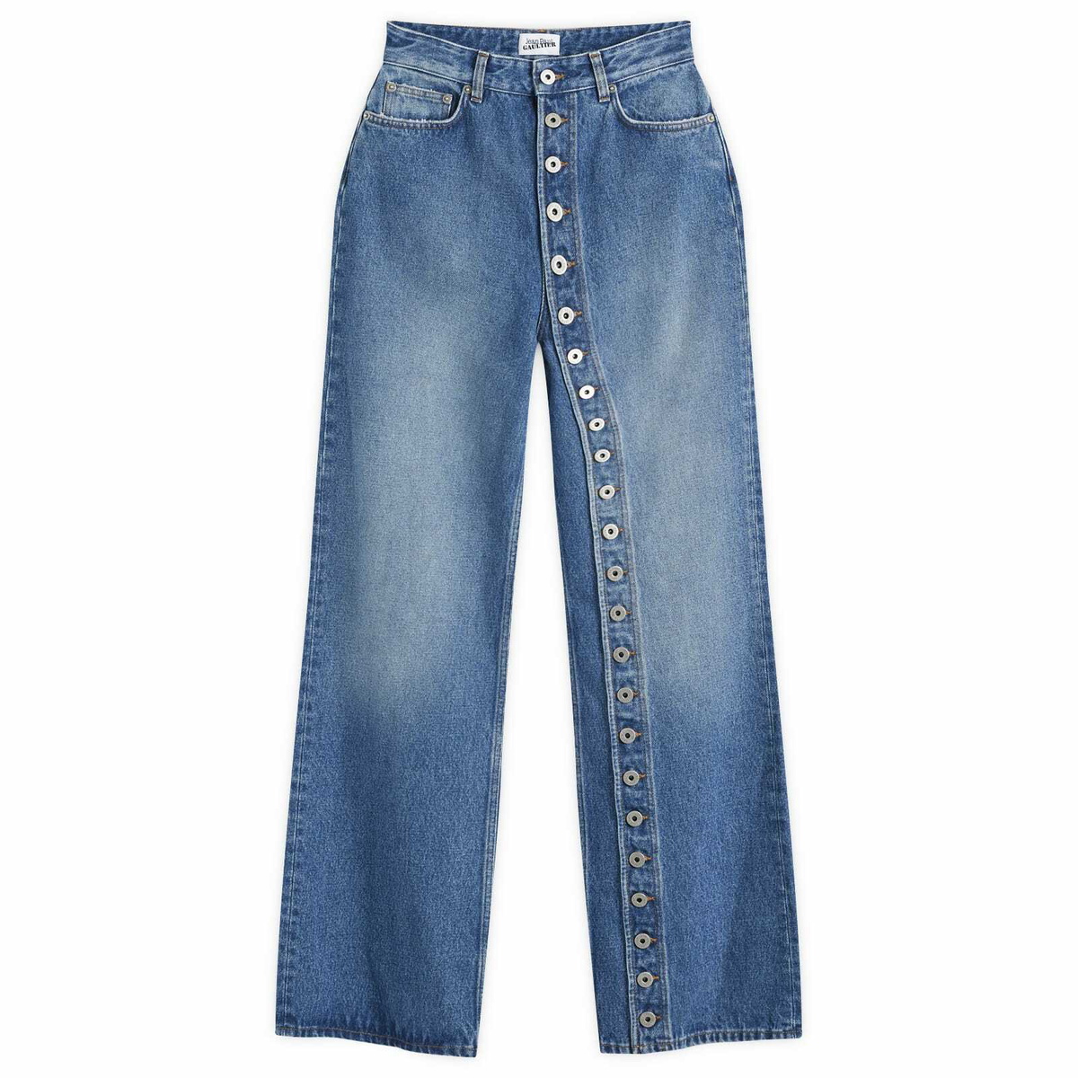 Jean Paul Gaultier Women's Button Jeans in Vintage Blue Jean
