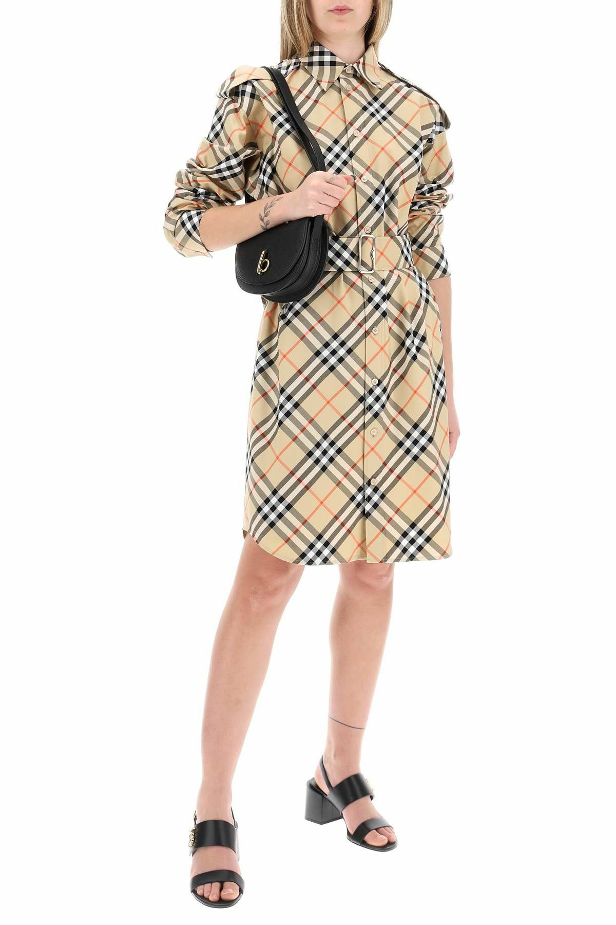 BURBERRY ered cotton chemisier dress Beige Burberry