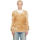 Marine Serre Beige Wild Fluffy Knit Crewneck Sweater