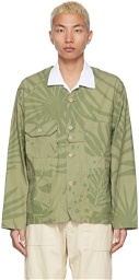 Engineered Garments Green Lea Print Jacket