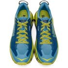 Hoka One One Blue and Yellow EVO Mafate 2 Sneakers