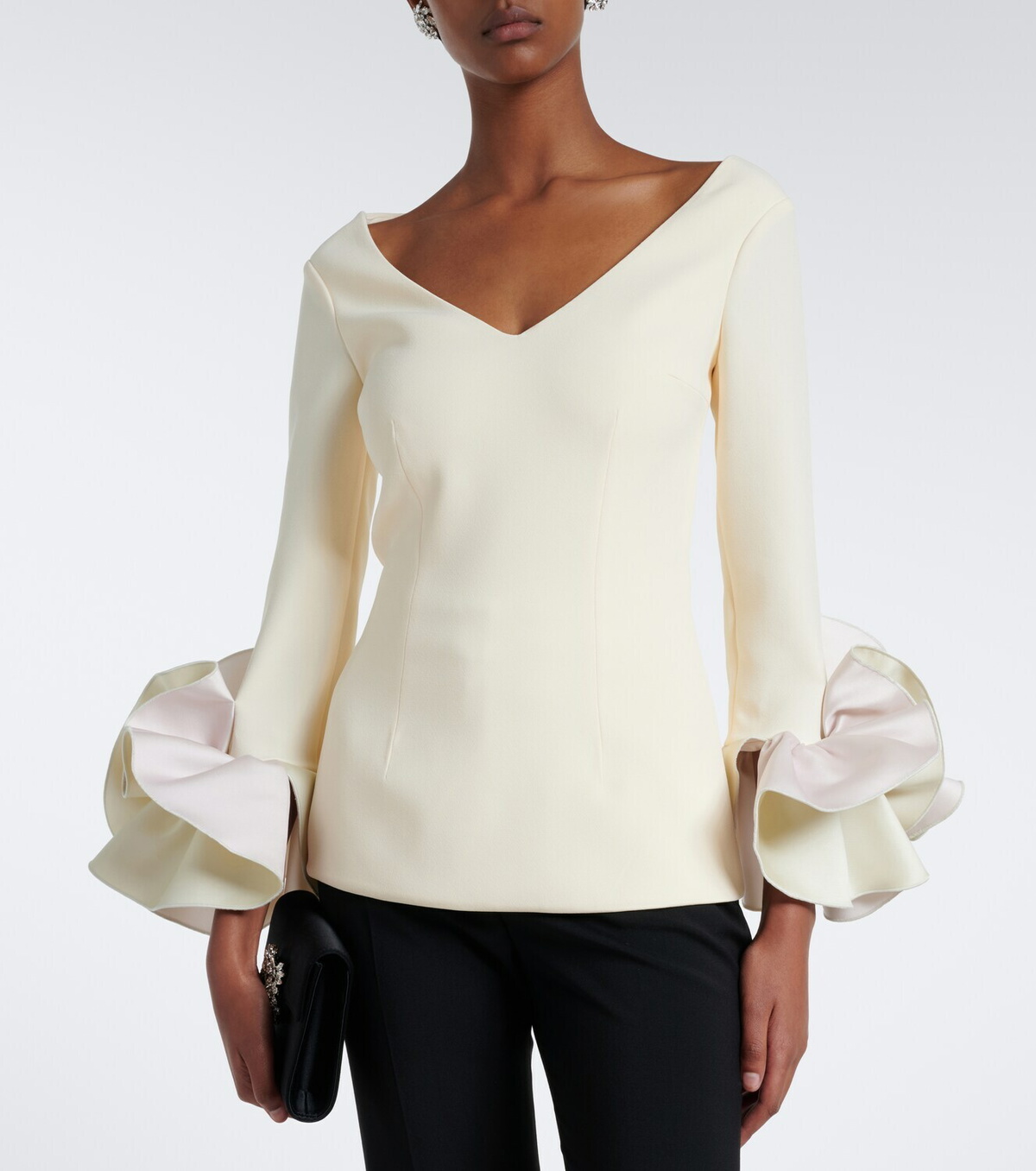Safiyaa Sintien ruffled crêpe top