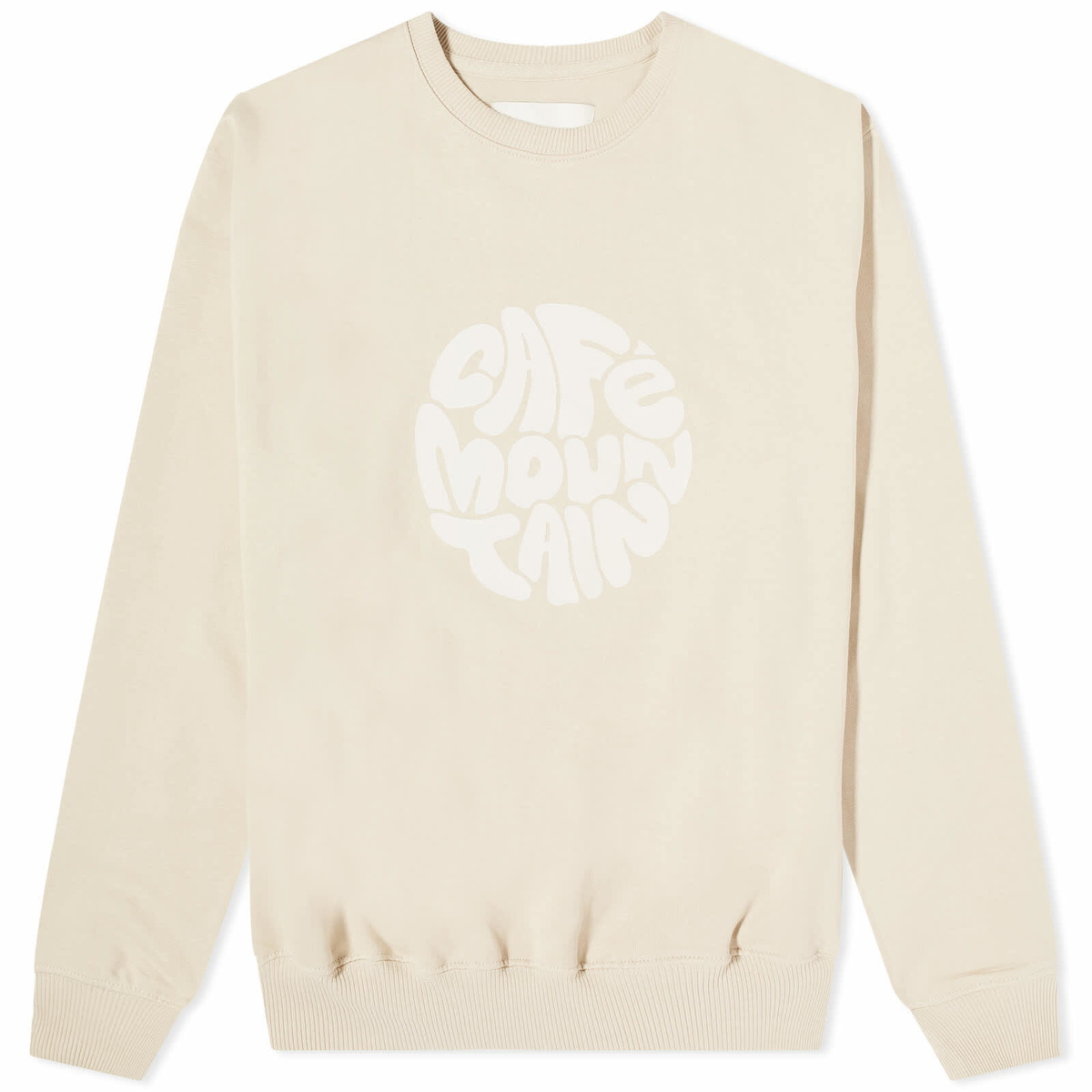 Café Mountain Men's Flow Logo Crew Sweater in Taupe