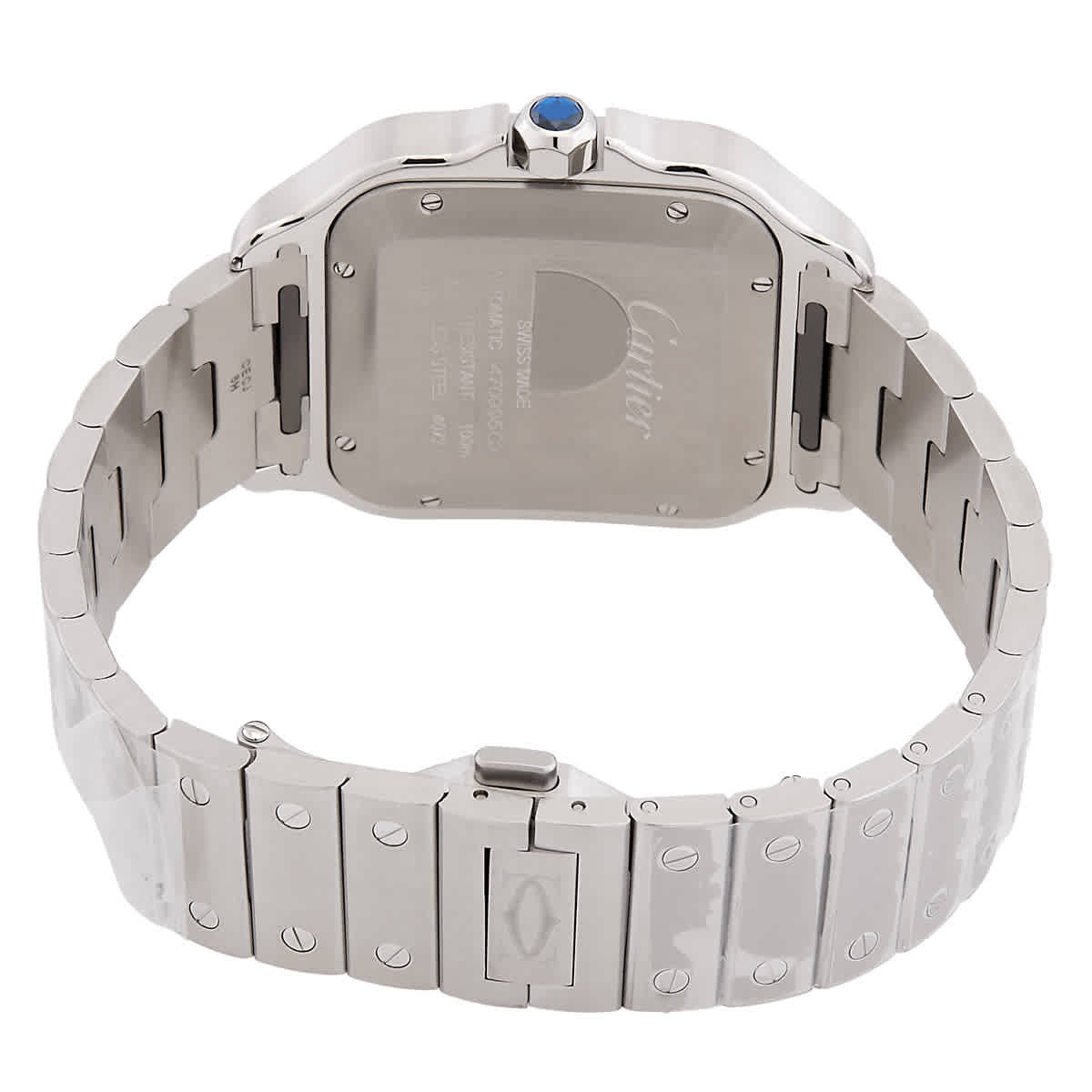 Cartier Santos Large Model Blue Striated Dial Automatic Mens Watch WSSA0048