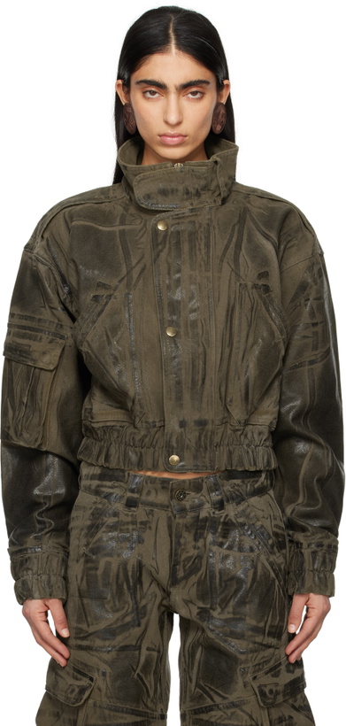 Photo: VAQUERA Khaki Painted Workwear Bomber Jacket