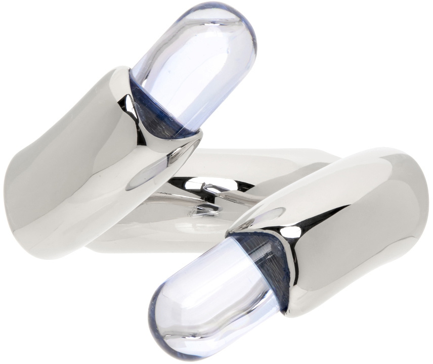 Lorette Colé Duprat SSENSE Exclusive Silver & Blue Resin Ring