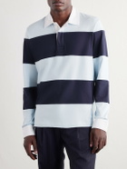 Rag & Bone - Striped Cotton-Jersey Polo Shirt - Blue