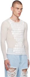Dion Lee White Croc Long Sleeve T-Shirt