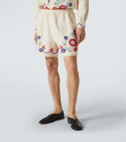 Bode Garden Party beaded linen shorts