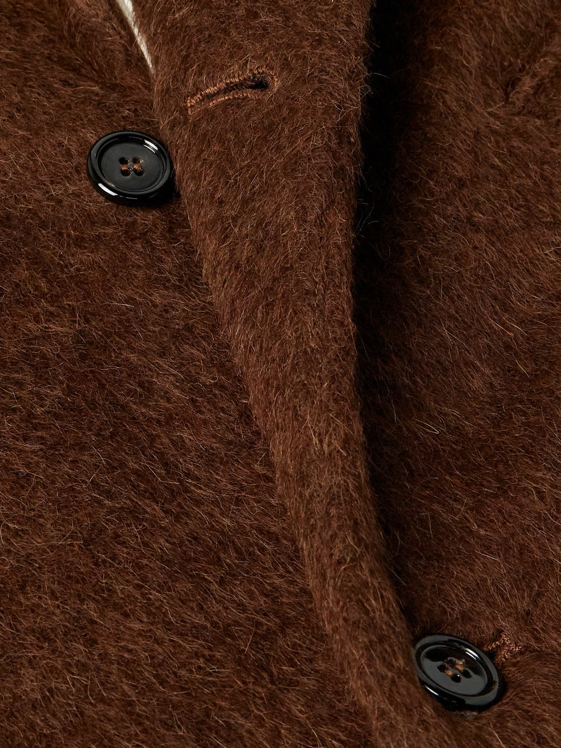 Séfr - Alois Brushed-Knit Coat - Brown
