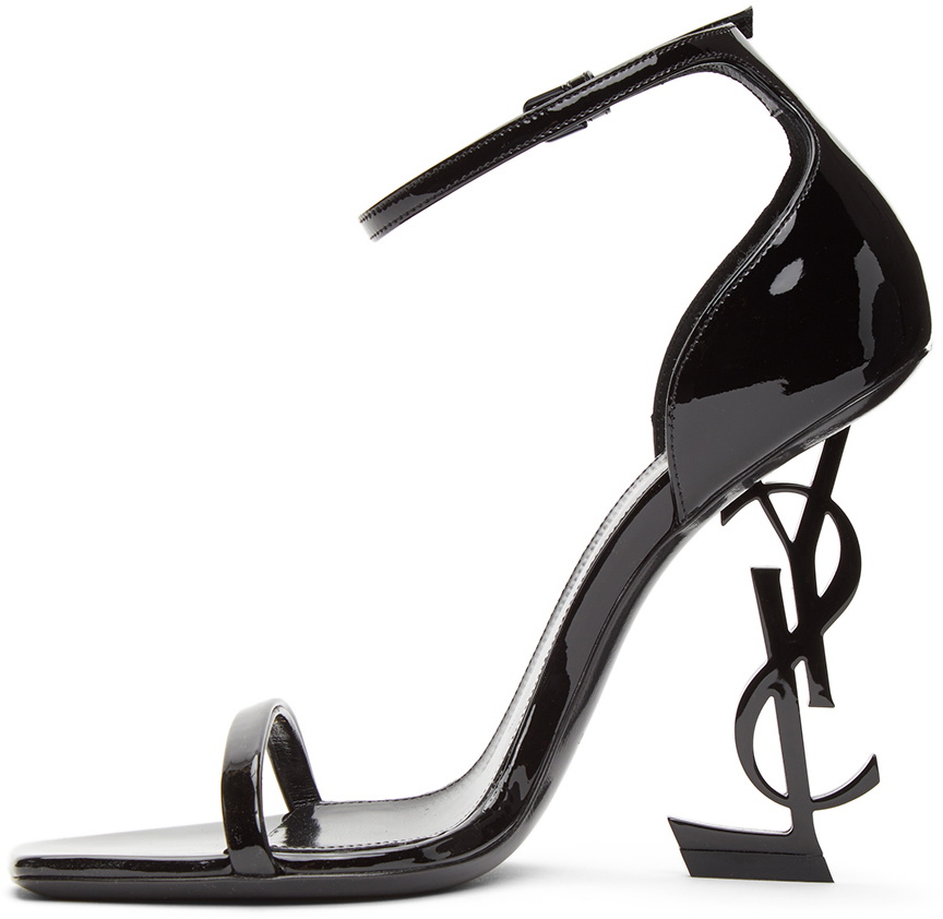 Saint Laurent Black Patent Opyum 110 Sandals Saint Laurent