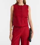 Max Mara Sumero fringed cotton gabardine vest