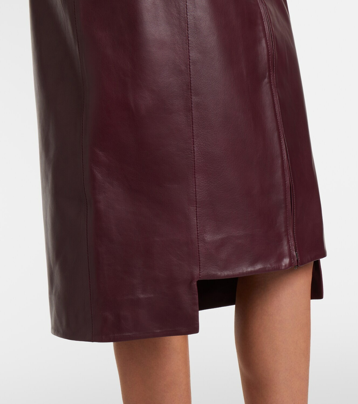 Victoria Beckham Leather midi skirt