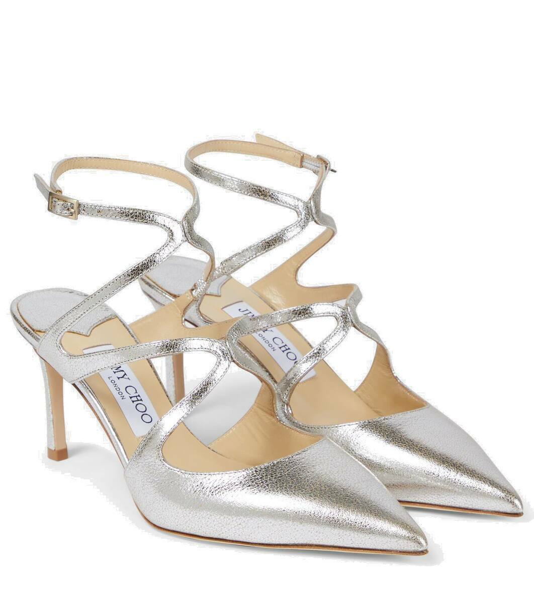 ebis様 Azia 95 | Gold Metallic Leather Sandals | JIMMY CHOO US